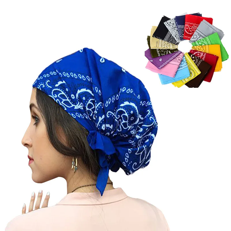 2PCS/LOT Cotton Hip Hop cashew flower Bandana Men Women Outdoor Headbands  Hair Band Wrist Wraps Amoeba Square Hair Accessories