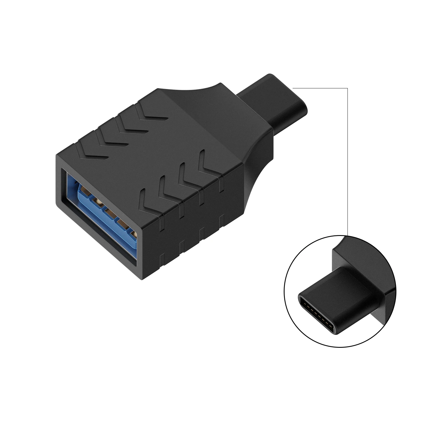 High-Speed USB C to USB 3.1 Adapter - Type C Male to USB A Female All-Plastic OTG Connector for Fast Data Transfer and Charging