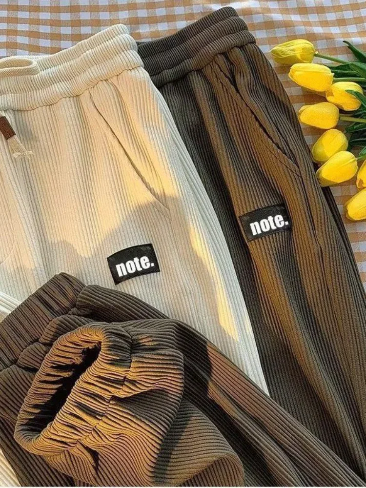 Description Picture 2 of itemAutumn Winter Corduroy Leggings Trousers for Men Women Casual Lovers Versatile High Street Trend Oversize Preppy Sports Pants