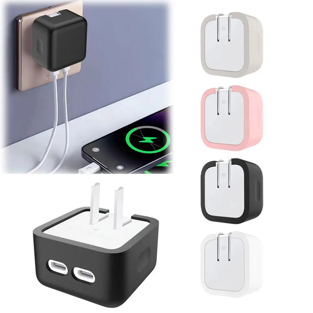 Silicone Drop-Proof and Scratch-Resistant Cover for Dual USB-C Power Adapter