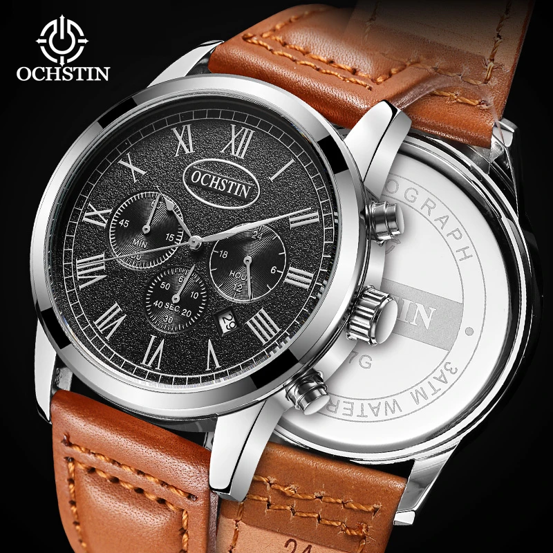 Hot OCHSTIN New 2024 Sport Comfort Men's Quartz Watch Multifunction Automatic Quartz Movement Waterproof Watch