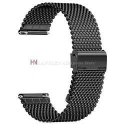 Elegant Milanese Mesh Stainless Steel Watchband Bracelet - 22mm (Black)