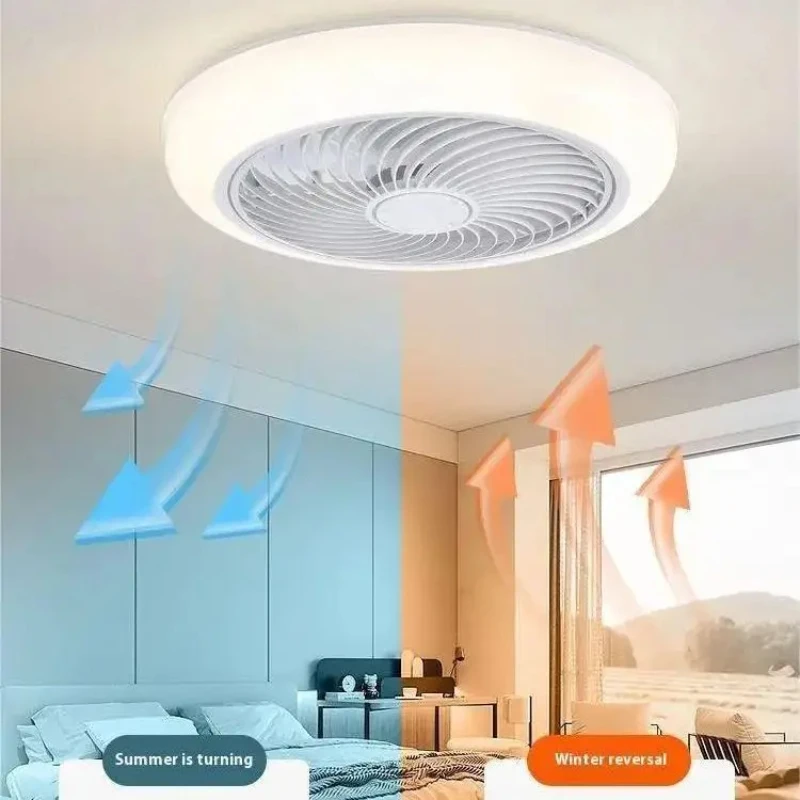 Ceiling Fan Smart Ceiling Fan With Lights Remote Control Bedroom Decor 52cm Air Invisible Blades Retractable Silent ceiling fan,led ceiling fan lights,led fan light
