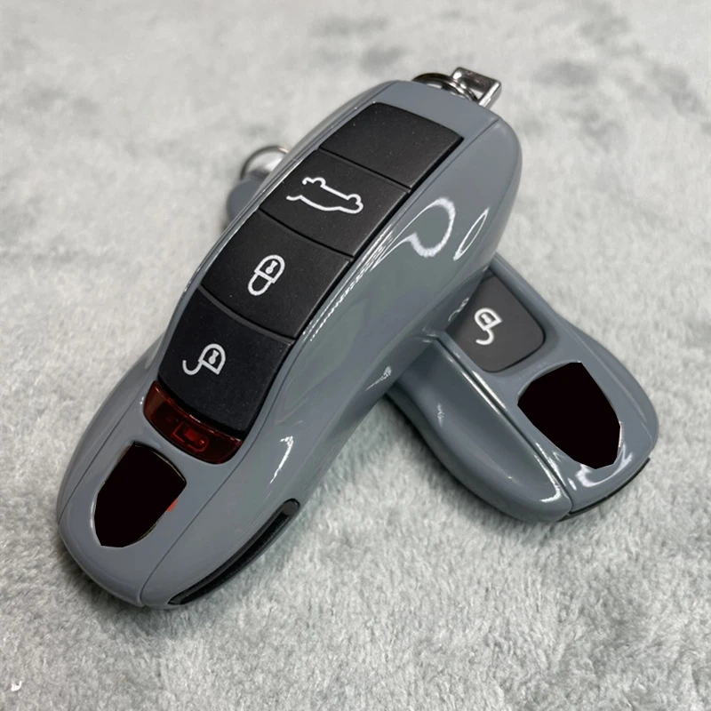 포르쉐 718 911 Panamera Cayenne Macan Boxster Cayman 자동차 키 쉘 커버 원격 제어 Fob 교체 용 키 케이스 시멘트 그레이