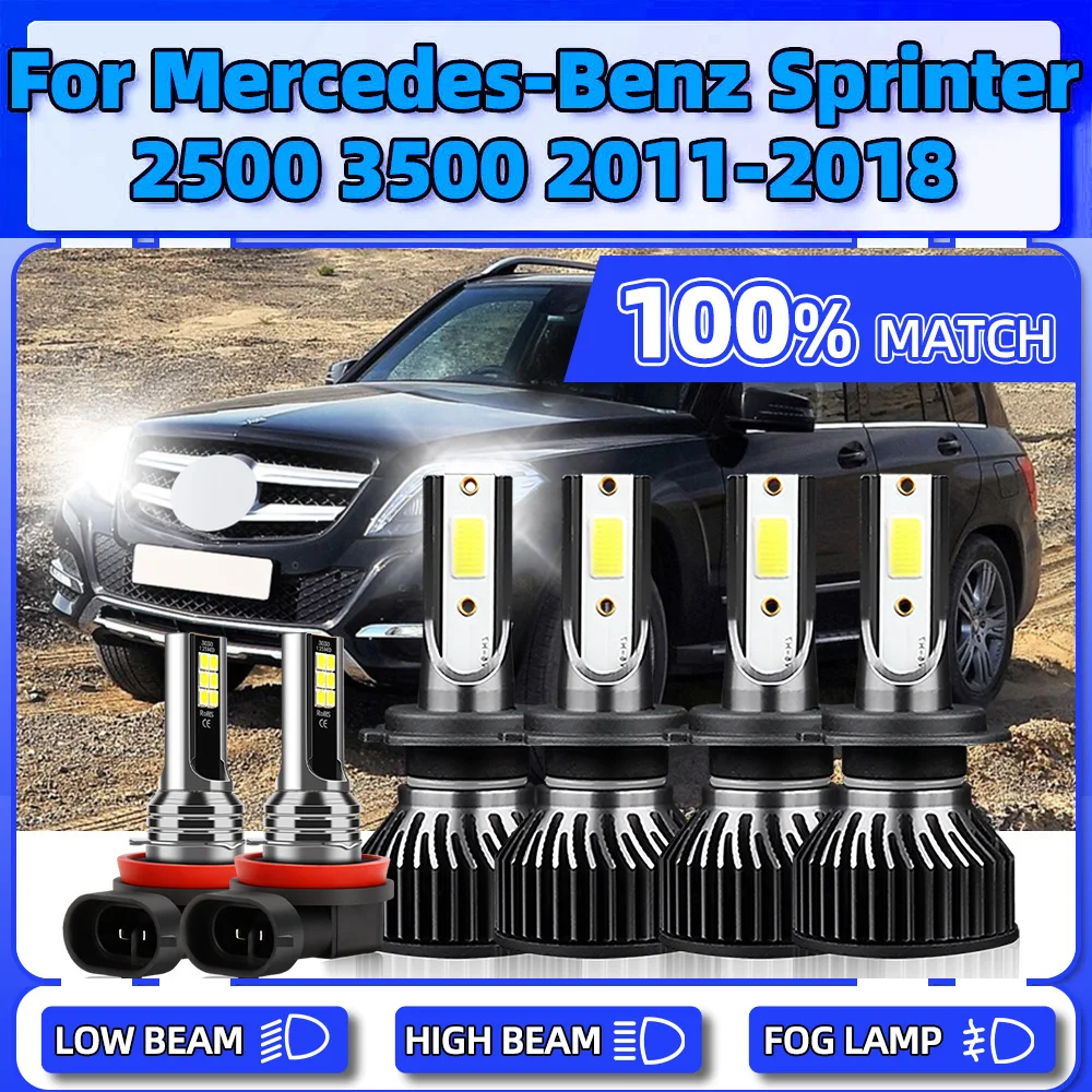 

LED Headlight Bulbs 60000LM Car Lights 12V Turbo Fog Lamps For Mercedes-Benz Sprinter 2500 3500 2011-2014 2015 2016 2017 2018