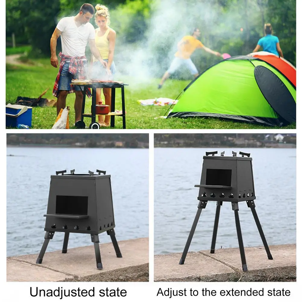 Wood Burning Grill Adjustable Height | Portable Bbq Stove Wood Burning -  8.7inch Wood - Aliexpress