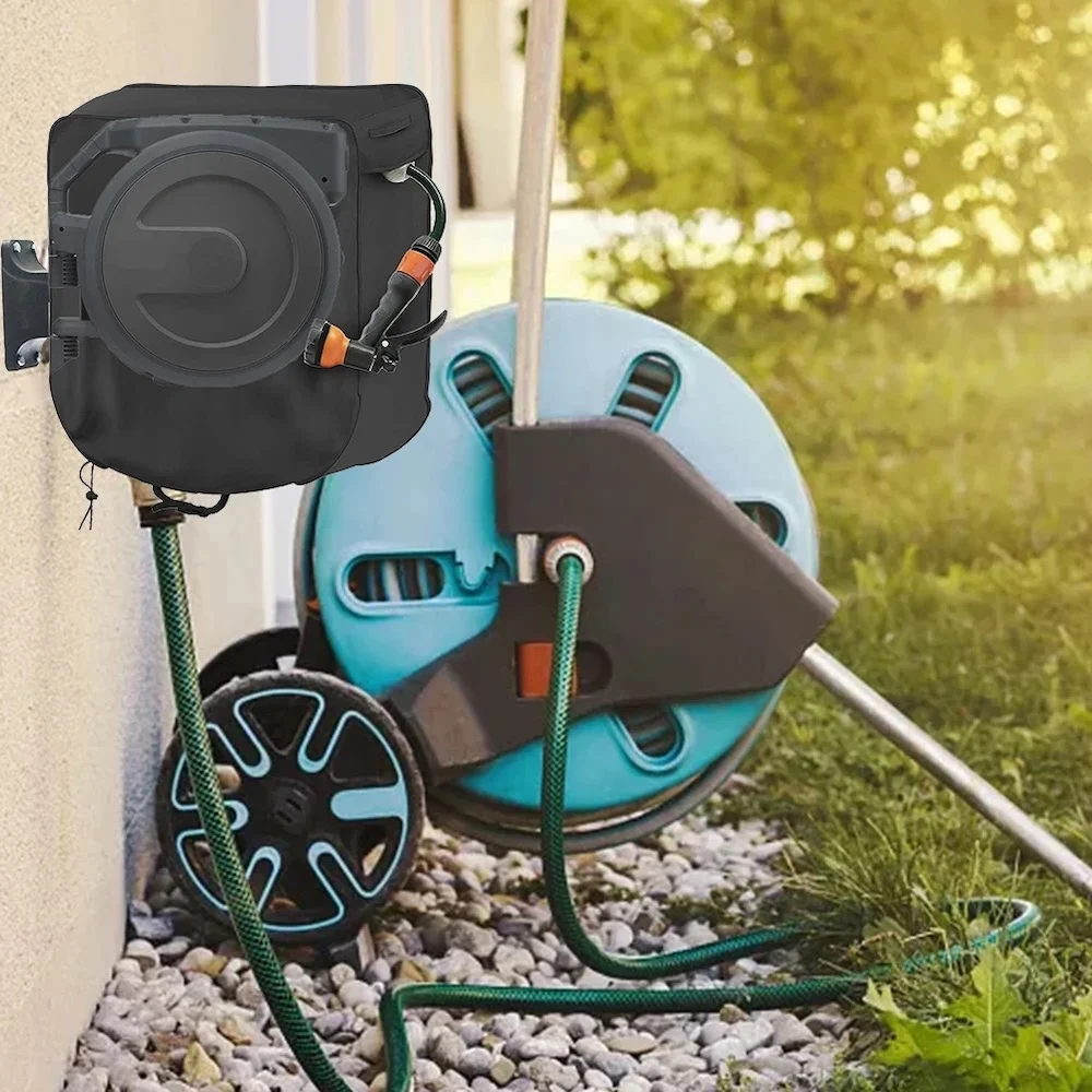 210D Oxford Cloth Garden Wall-mounted Hose Reel Cover For Garden Hose And Reel Household Waterproof Dust Cover 60x45x60cm
