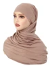 106844-b77385.jpg Cristal chanvre femmes Hijab couleur unie musulman dames Turban doux élastique foulard moyen-orient tête enveloppement foulard