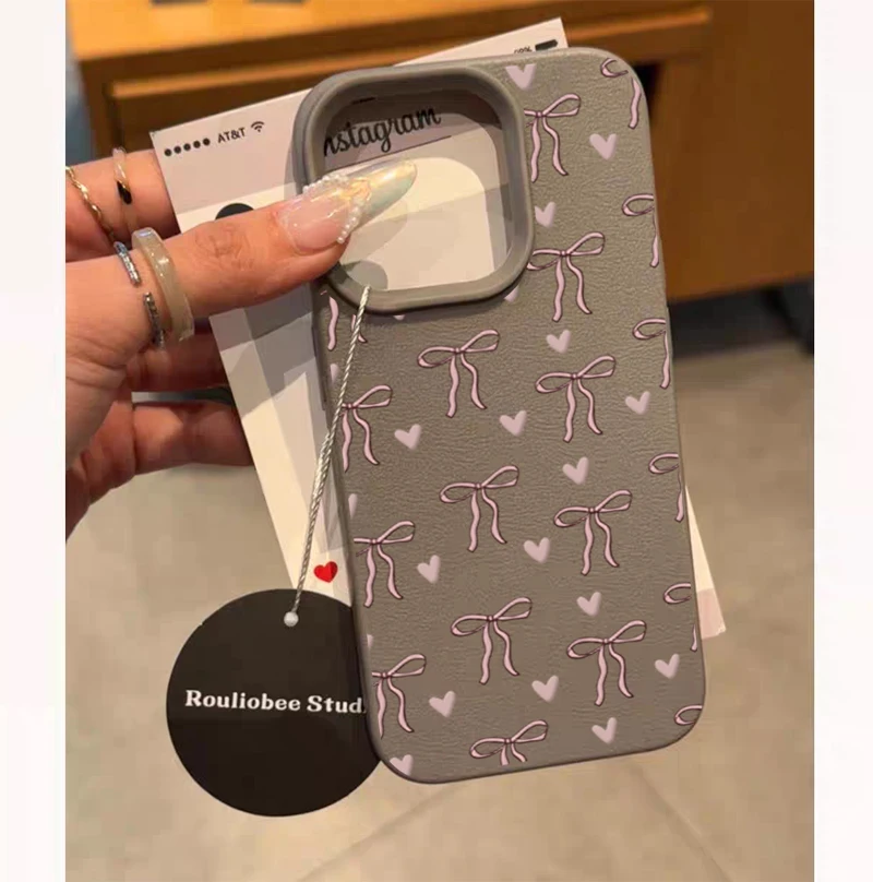 Charming Love Heart Bow Phone Case Collection
