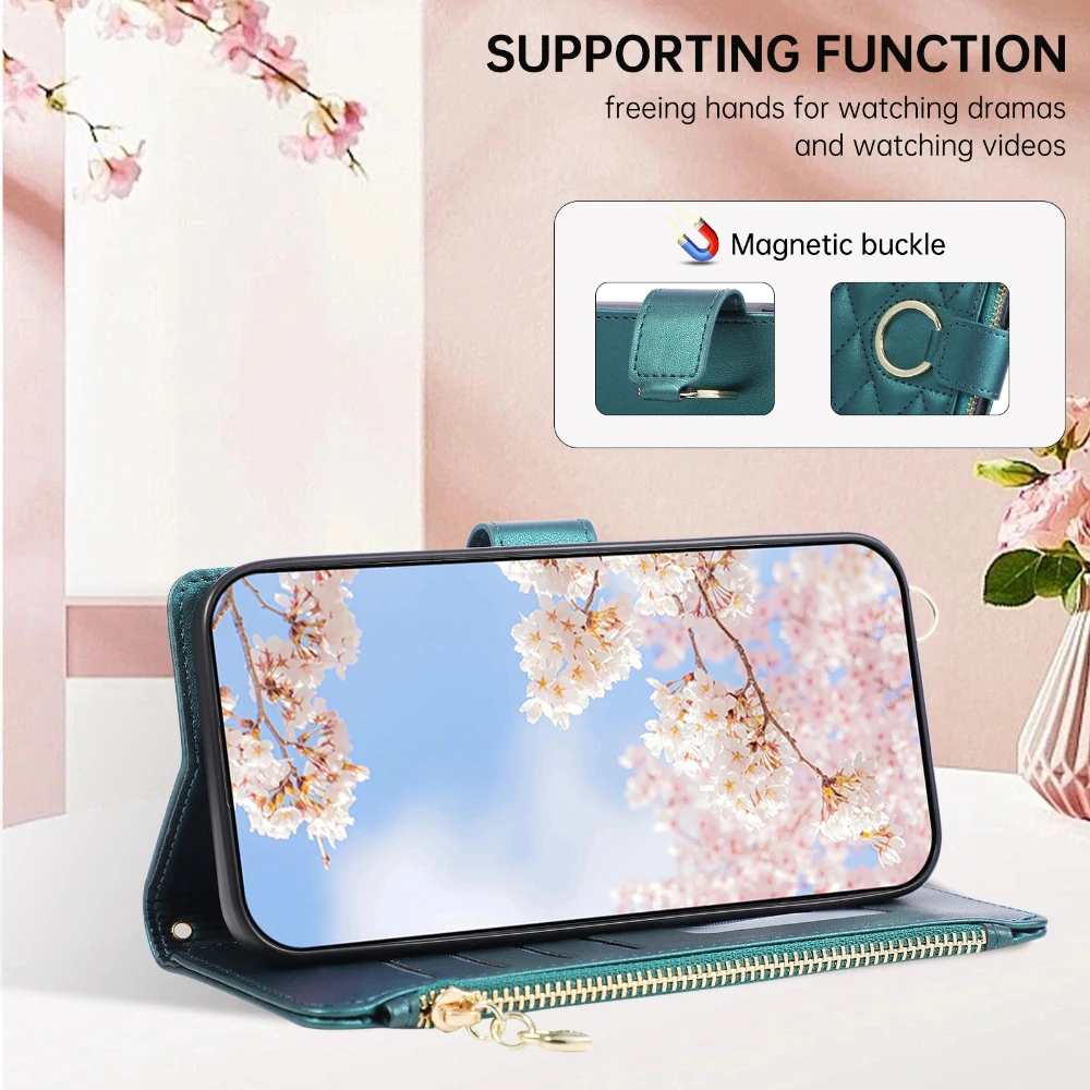 Stylish Crossbody Zipper Wallet Case