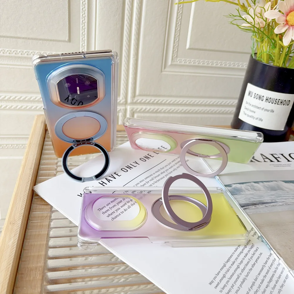 Magnetic Gradient Metal Ring Case With Rotating Stand For Huawei_voghion.com