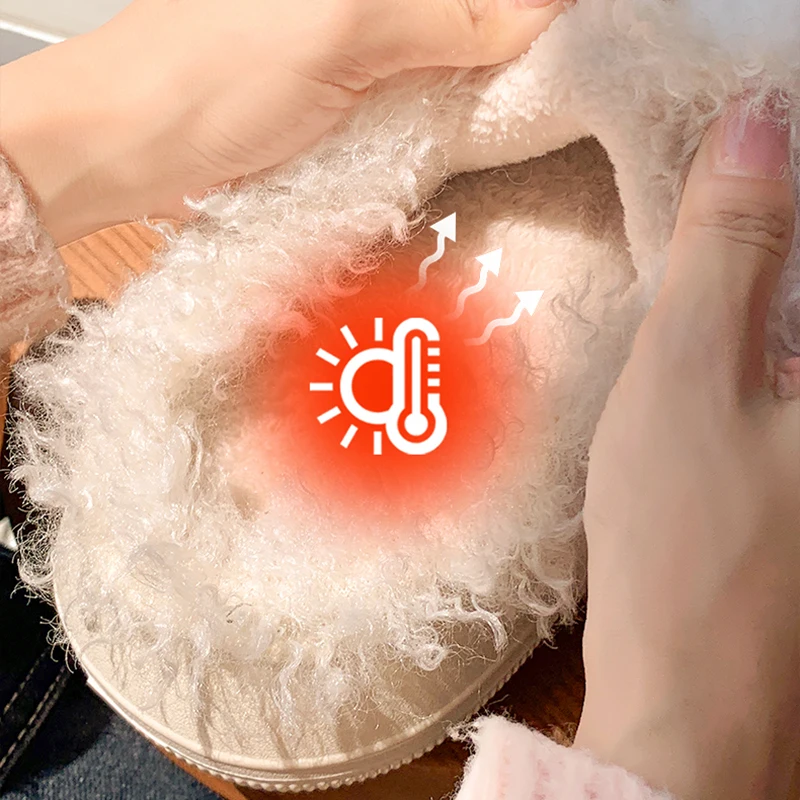 2025 New Funny Cartoon Plush Slippers Women Thick Sole Non Slip Home Cotton Slippers Woman Cute Indoor Warm Fluffy Slides Shoes