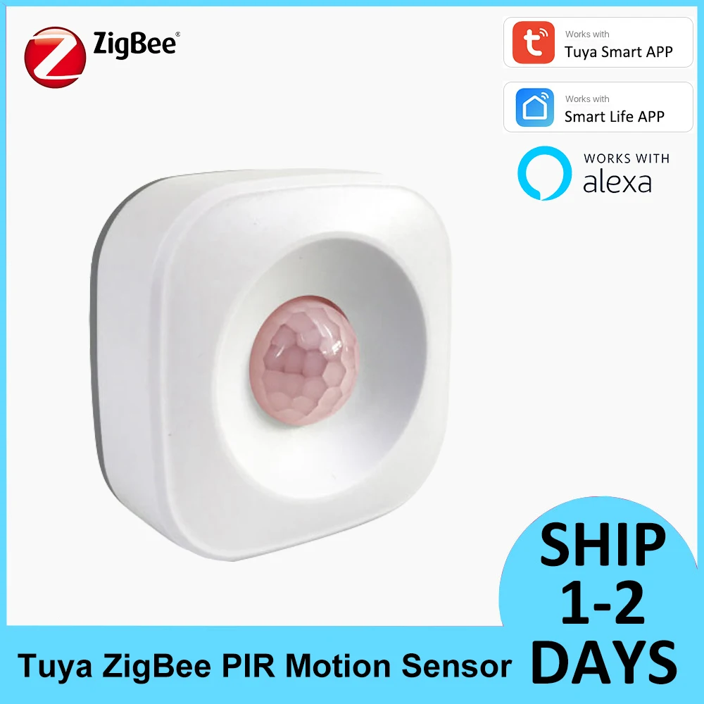 

Tuya Smart ZigBee3.0 Pir Motion Sensor Detector Infrared Human Presence Sensor Battery Powered with Zigbee Gateway Alexa Google