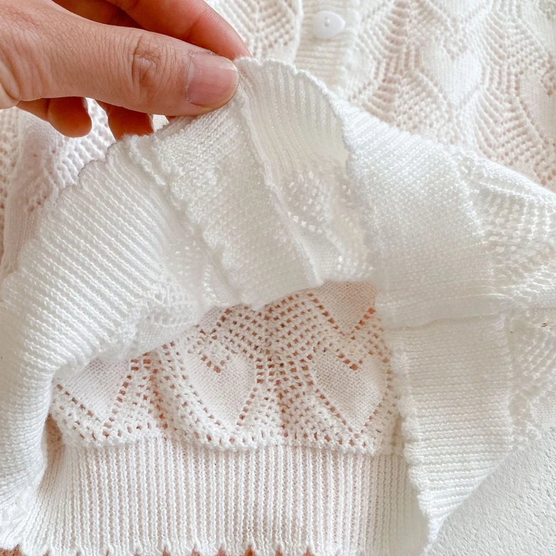 Spring New Baby Clothing 0-3 Year Old Girl Sun Protection Air Conditioning Shirt Long sleeved Knitted Hollow Coat baby girls sweater