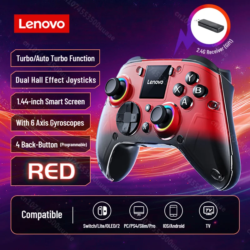 Lenovo X01 1.44 אינץ 'מסך חכם בקר אלחוטי 3 מצבים עבור Switch PS4 IOS Android PC TV מתכנת Back-Button Gamepad
