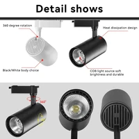 LED Track Light 110v 220v Set Track Lamp Spot Lighting Fixture COB 12/20/30/40W Spotlight Rail For Store Kitchen Indoor 2
