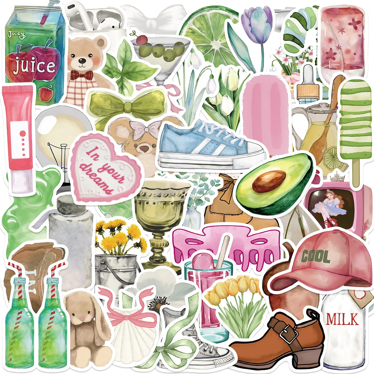 10/50 stücke INS Mädchen Kunst Ästhetik Cartoon Graffiti Aufkleber Telefon Gitarre Laptop Notebook Koffer Tasse Wasserdichte Aufkleber Kinder Spielzeug