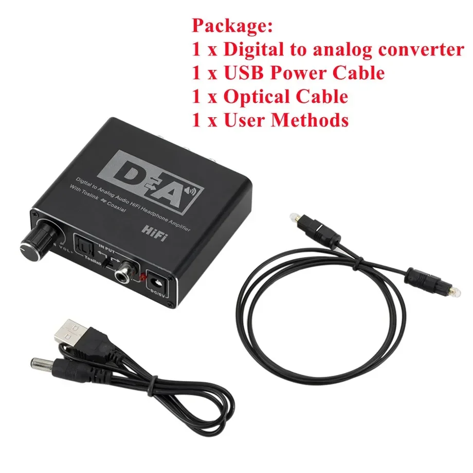 PzzPss Hifi DAC Amp Digital To Analog Audio Converter RCA 3.5mm Headphone Amplif