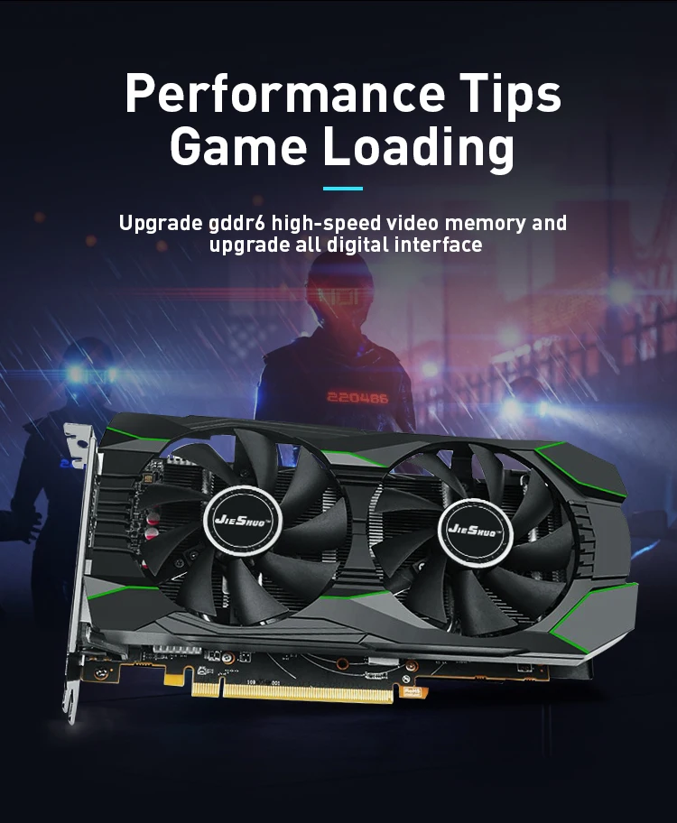 JIESHUO RTX 2070 8GB GDDR6 256BIT GPU Computer Game Graphics Card Brand New graphics card for pc