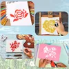 Rose Flower Stencil Set - PET Reusable Painting Templates for DIY Decor (4pcs) 3