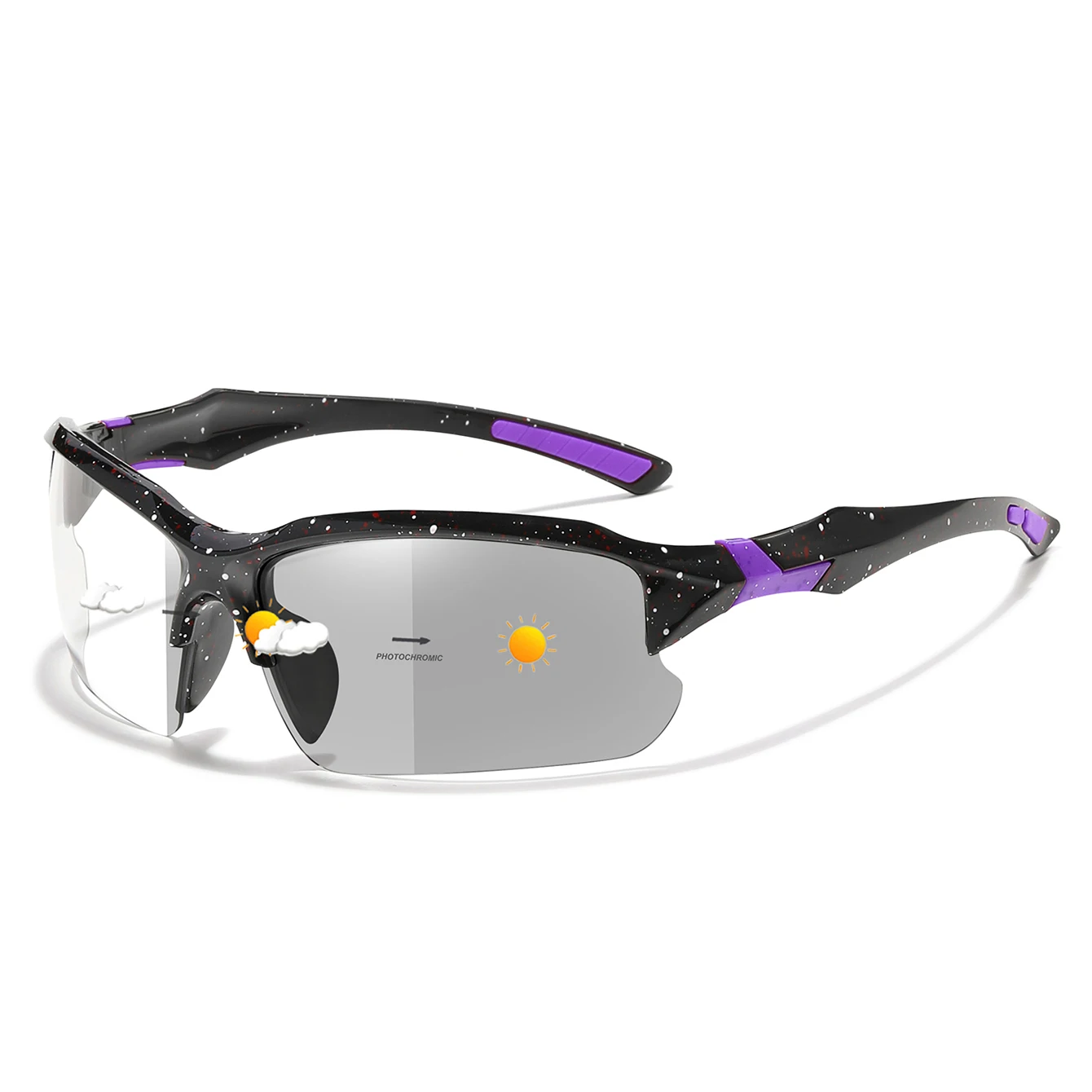 Unisex Photochromic Outdoor Sports Sunglasses - Grey to Clear Transition