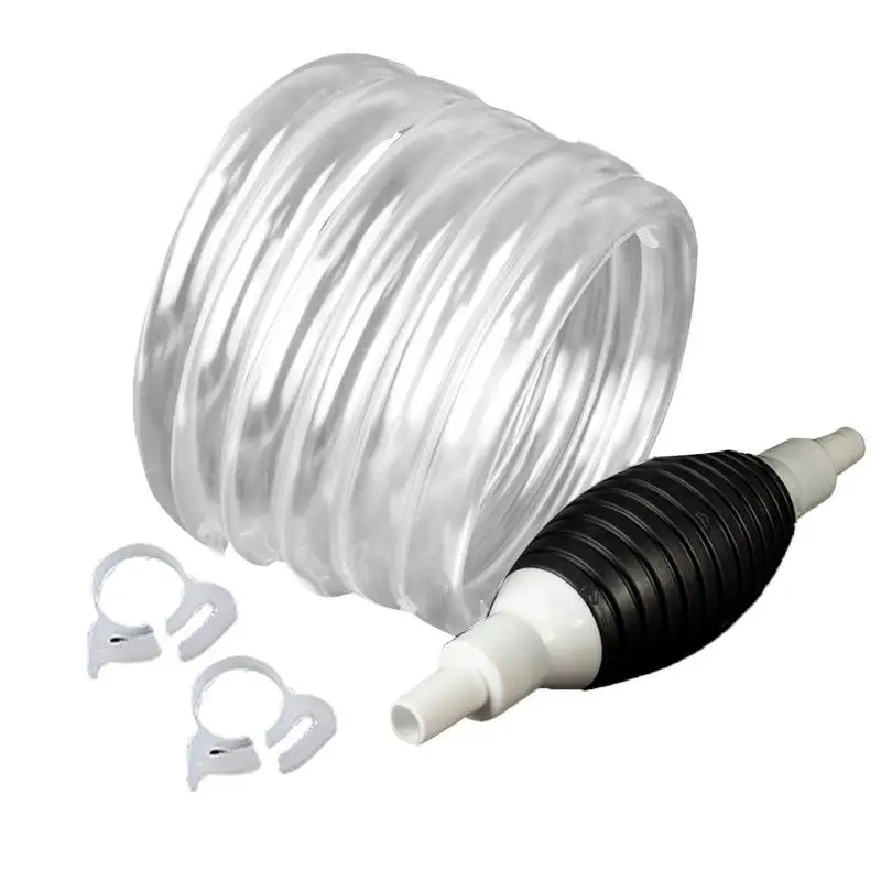 

New Manual Water Pump Siphon Pump For Fish Tank Water Fluid Transfer Pump With 2 Hose Clips And 2 Durable PVC Siphon Hoses