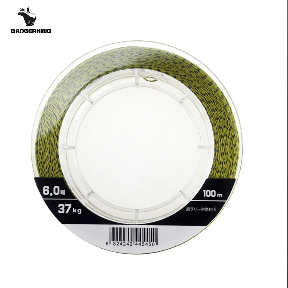 100m carp fishing leader line 4 strands PE braided fishing line multifilament line braid line Camouflage 4cord fishing line 6
