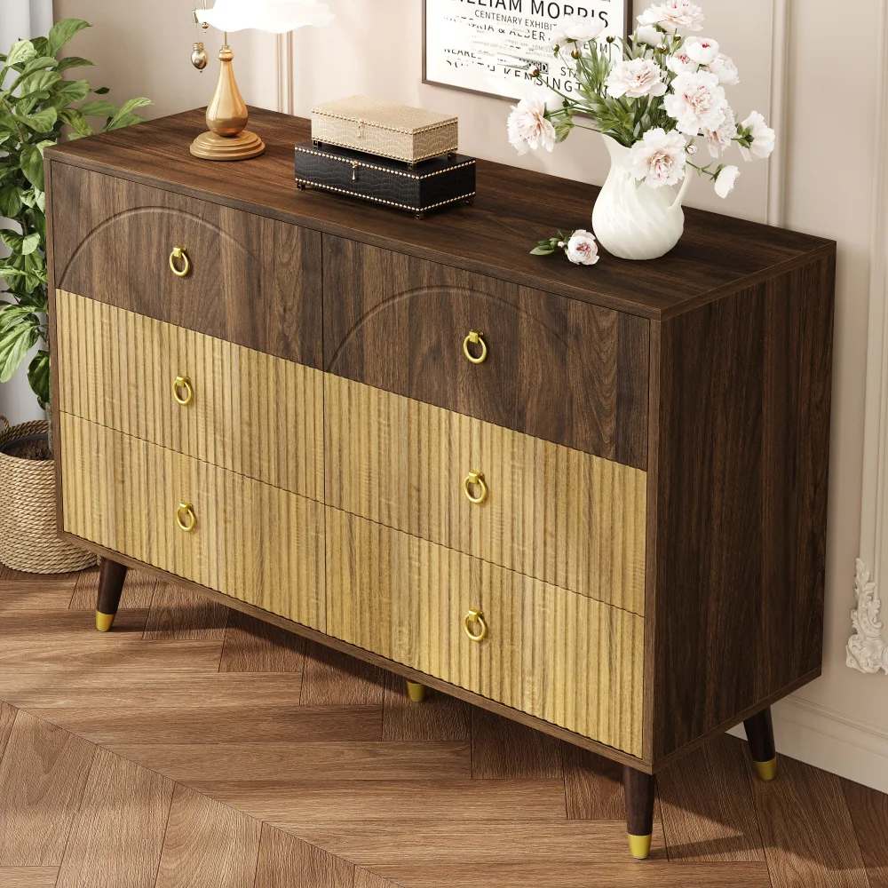 PINGGO Moderner Aufbewahrungsschrank Sideboard Kleiderschrank 120x40x81cm für Wohnzimmer Esszimmer Flur – Detail 10
