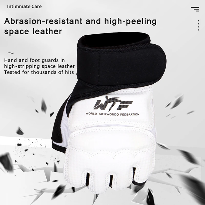 Taekwondo  Leather Foot Gloves Sparring Karate Ankle Protector Guard Gear Boxing Martial Arts Foot Guard Sock Adult Kid 4