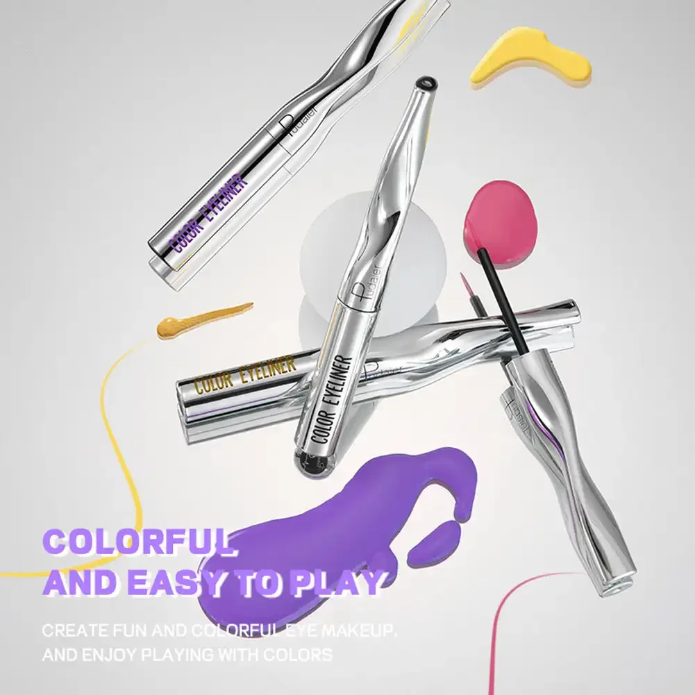 24 Colors Colorful Liquid Eyeliner Cement Gray Waterproof Long-Lasting Quick-Dry No Blooming Blue Purple Eye Liner Pen Cosmetics 2