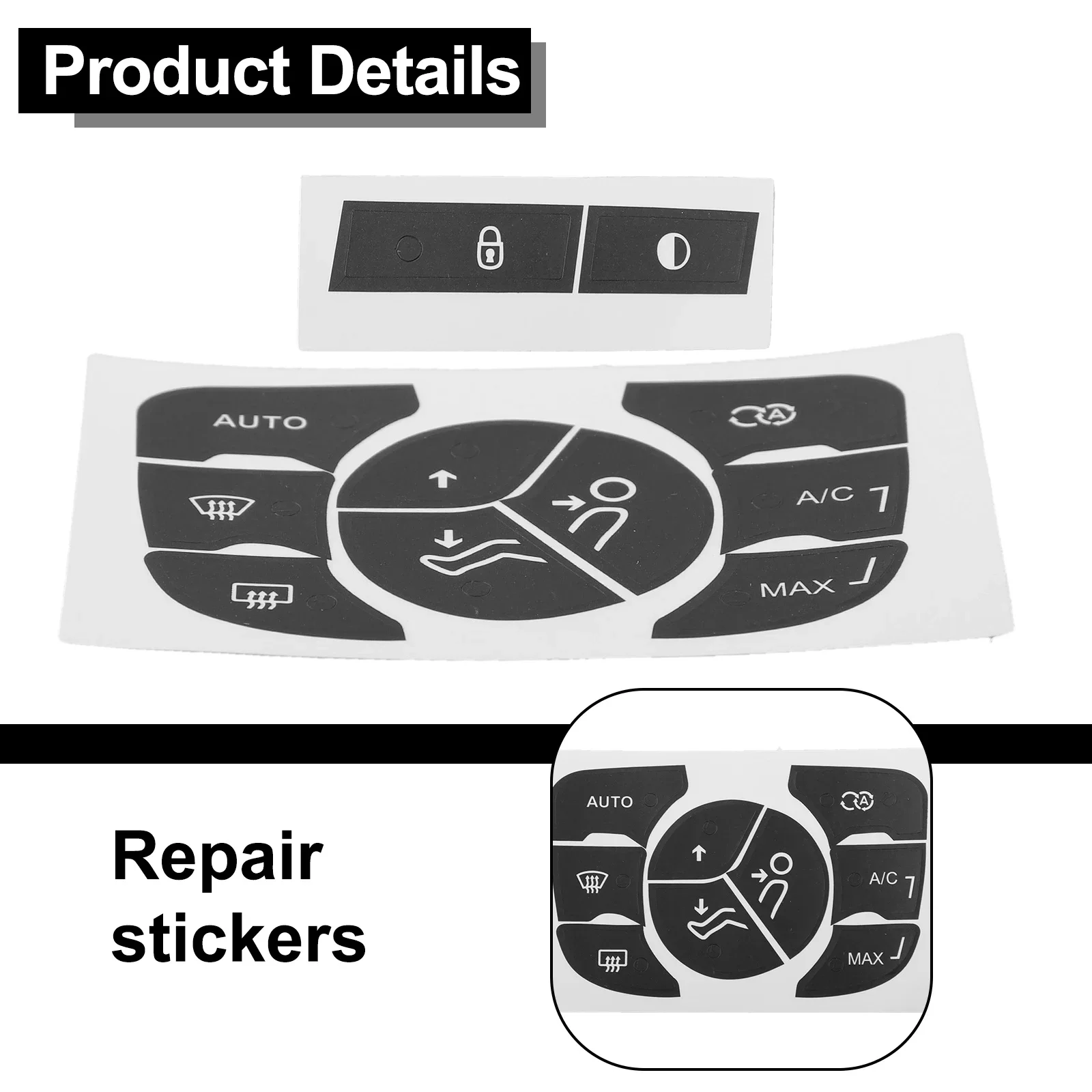 Autocollants De Rénovation Pour Boutons Tableau De Bord - Vinyle Noir, Lettrage Blanc - Pour Boutons Warning, Dégivrage Etc. - Modèle S-Max