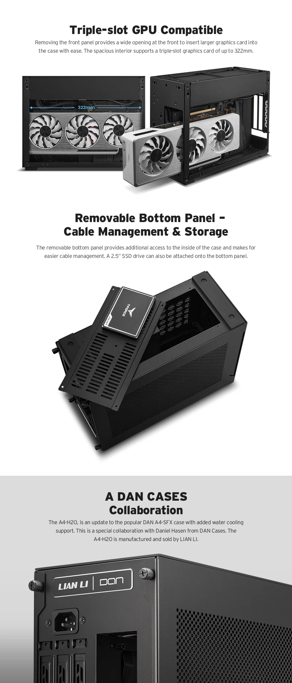LianLi A4-H2O miniITX PCケース PCIe4.0 A4-H2O - LIAN LIはPCケースの大手プロバイダーです