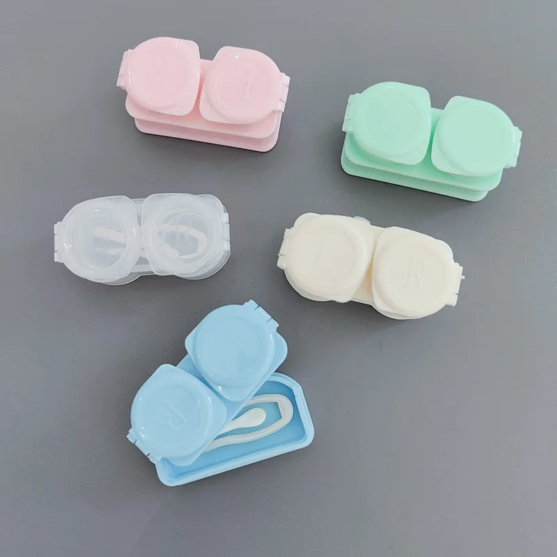 1 Set Colorful Mini Contact Lens Case Simple Easy To Carry Travel Contact Lens Box Eyes Care Container Kit Holder