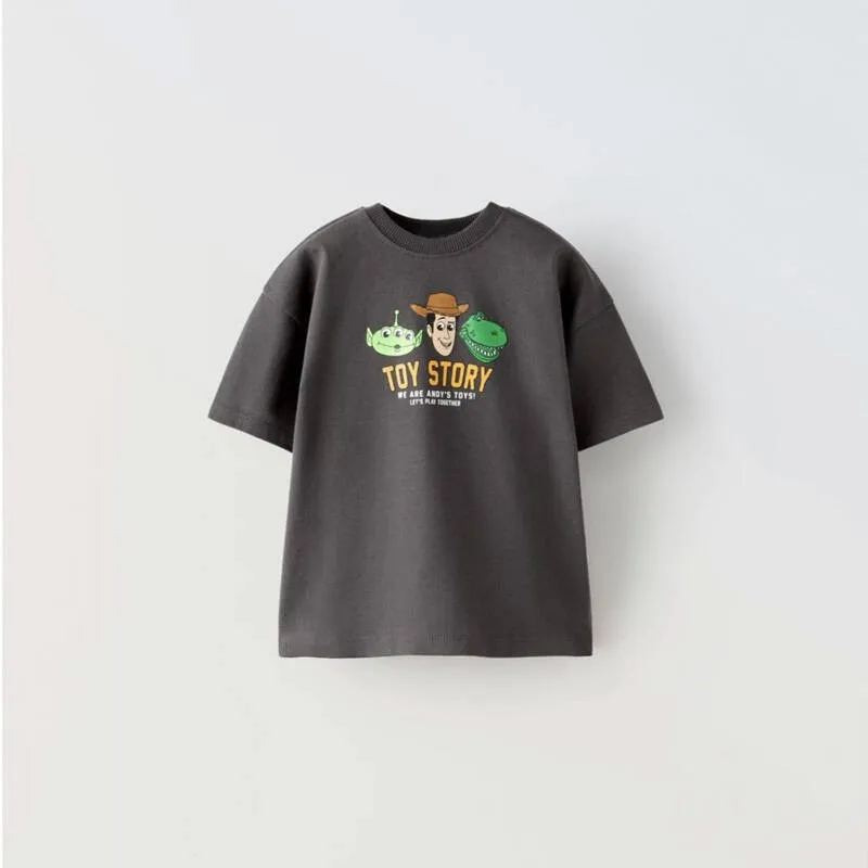 Boys Trendy New Disney Summer Clothes Loose Short-sleeved Crewneck Tops New Style Fashion TShirt Children Cartoon Printing Tees 5