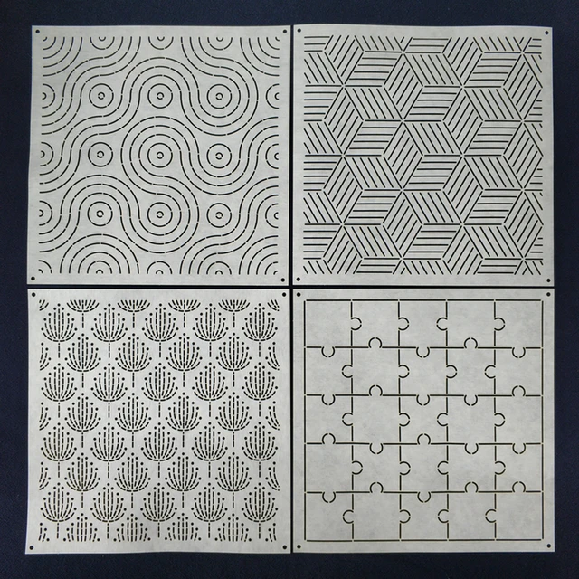 Sashiko kit,Pre-printed pattern, Sashiko Sampler Kit,10 patterns option,DIY  Gifts for Crafters, Beginner Kits,White Towel Kit
