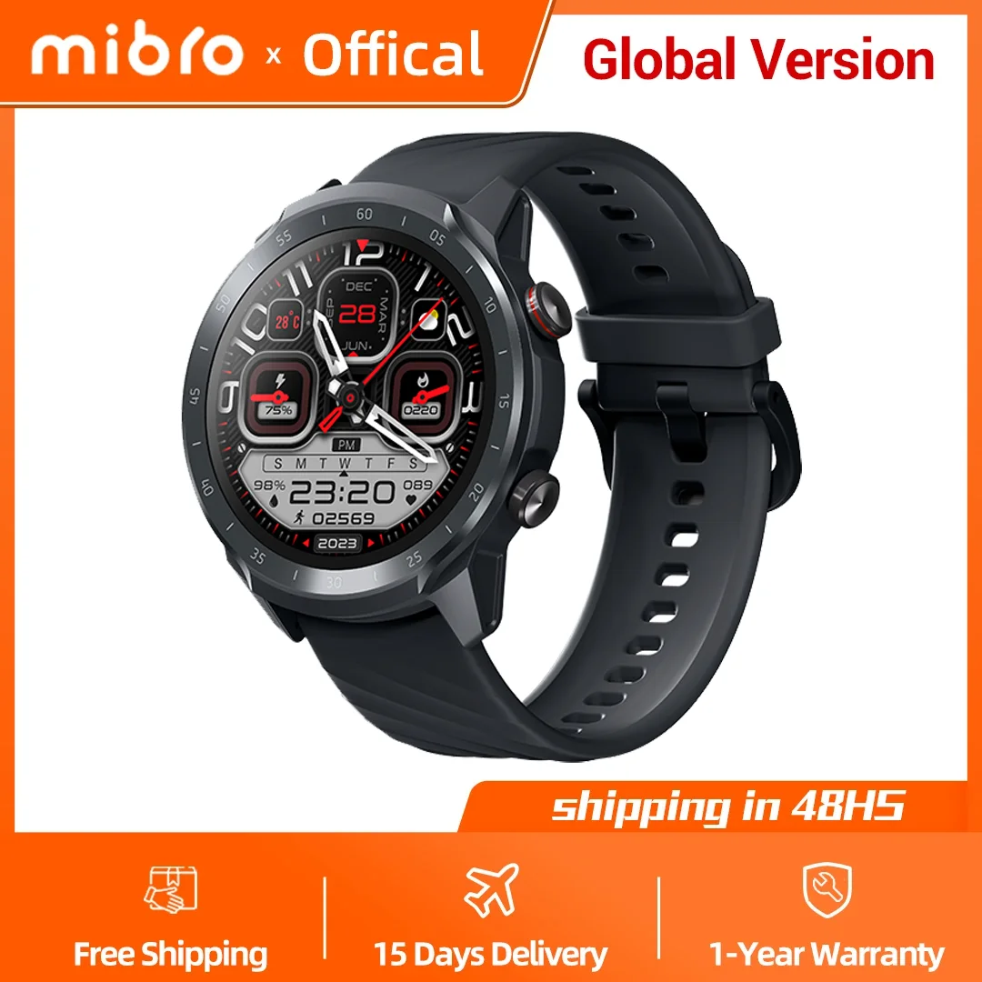 Original Mibro Smartwatch A2 Global Version App Control Heart Rate Sleep Health Monitoring 2ATM Waterproof Sport Men Women Watch