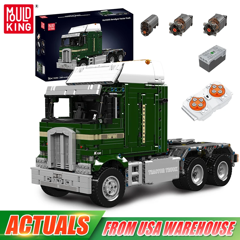 Mould King 13202 Technical Car Toys The RC Motorized K100 Tractor Truck Building Block Engineering Truck Set Kids Christmas Gift