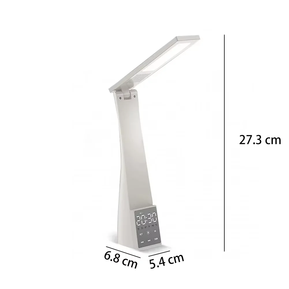 Led Desk Lamp With Alarm Clock 3 Color Temperature Stepless Dimming USB Charging Night Light Eye-Protection Reading Table Lamps 6