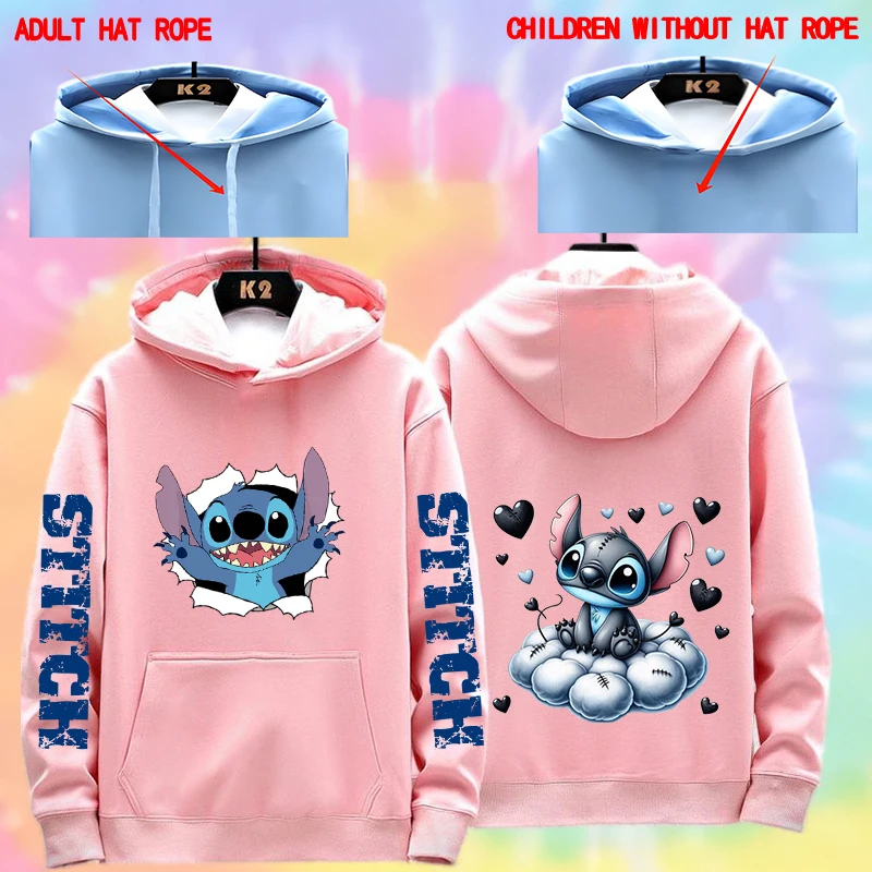 Disney Stitch Different Couple Outfits for Men and Women Casual Sweatshirts Hooded Jackets and Clothes 2