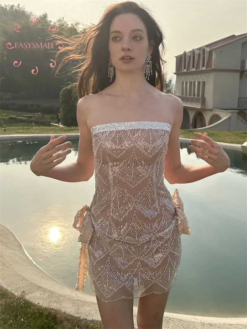 

Easysmall светильник роскошное сексуальное острая девушка Тяжелая отрасль платье с блестками чистый Desire бюст гофрированные края роскошный дизайн