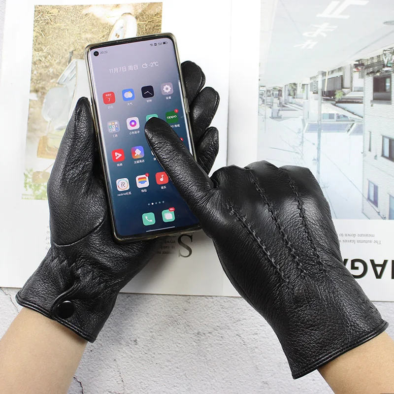 Touch Screen Best Down Gloves Leather Gloves For Cell Phone Gloves
