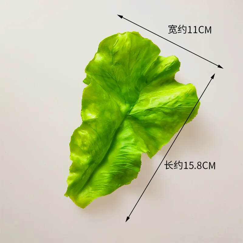 Food Model 1Pcs Simulation Lettuce Leaves PVC Artificial Green Vegetable Model Fake Food For DIY Festival Home Party Kitchen Decor Kids Toy