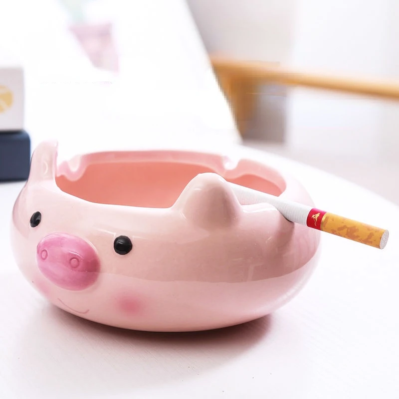 Ashtray ceramic ashtray creative cute personality cartoon small animal home living room bedroom office ashtray ceramic ashtray