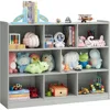 Wooden Bookcase, Storage Organizer with Anti-Tilt Device, Modern Storage Display Cabinet for Living Room, Classroom, Kid’s Room 1