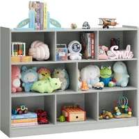 Wooden Bookcase, Storage Organizer with Anti-Tilt Device, Modern Storage Display Cabinet for Living Room, Classroom, Kid’s Room 1