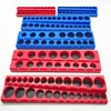 Red Magnetic Sockets Storage Rack 1/4In 3/8In 1/2In Plastic Socket Display Holder Kit Professional Metric British Tool Organizer 1