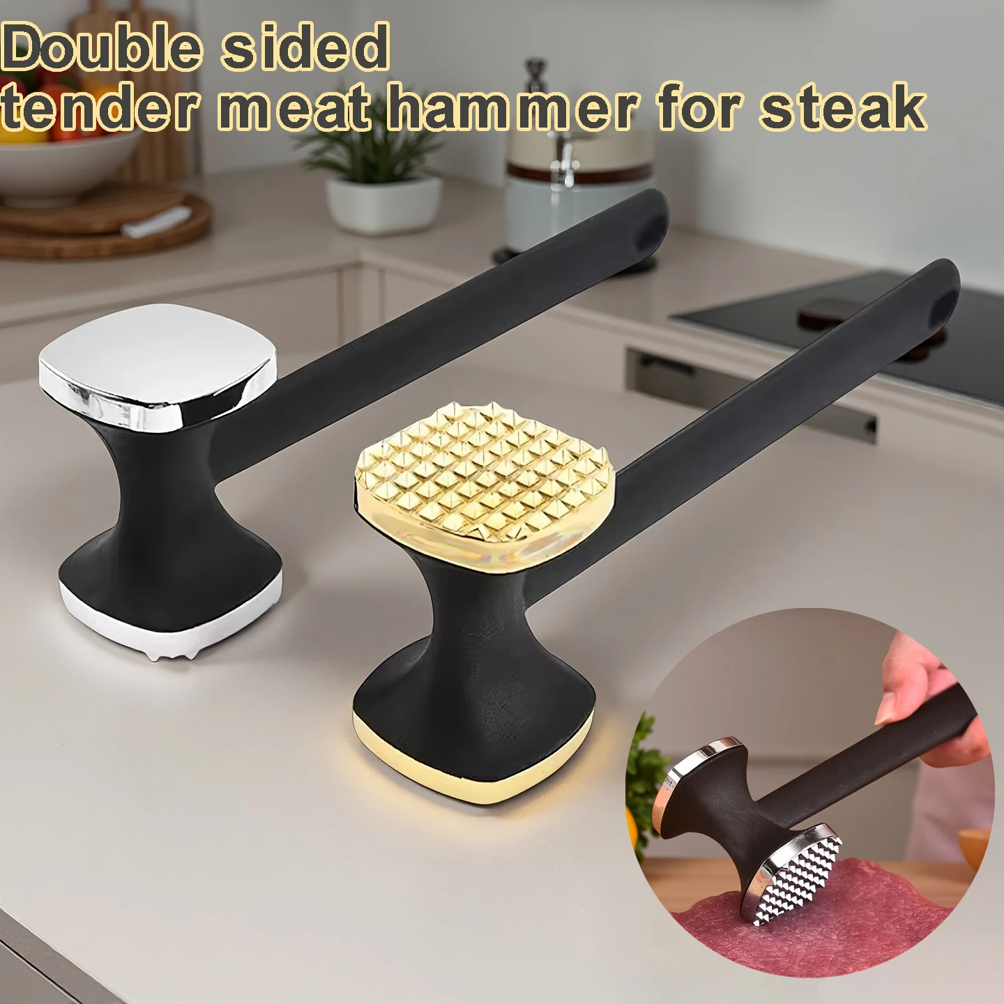 Martillo Ablandador de Carne de Acero Inoxidable de Alta Resistencia