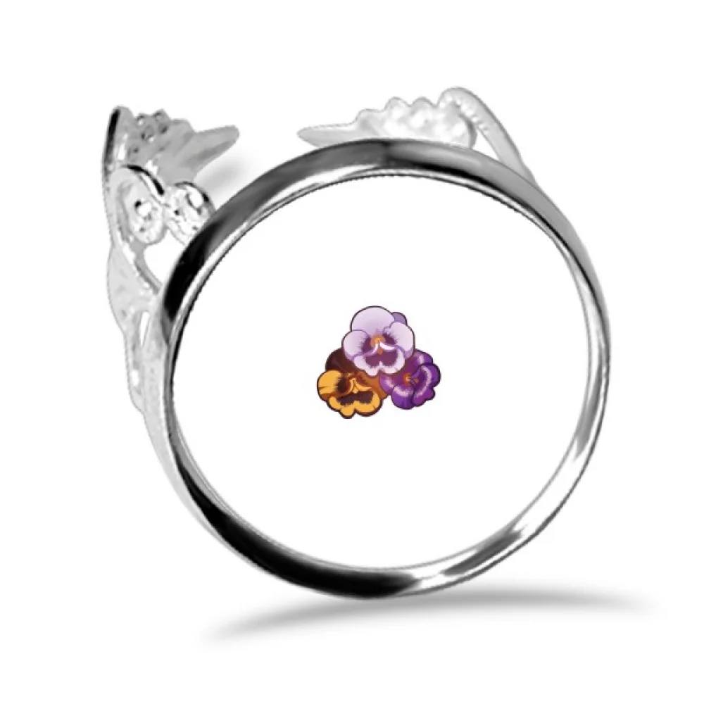 

Iceland Pansy Botany Finger Ring Circlet Adjustable Jewelry Hand Ornament