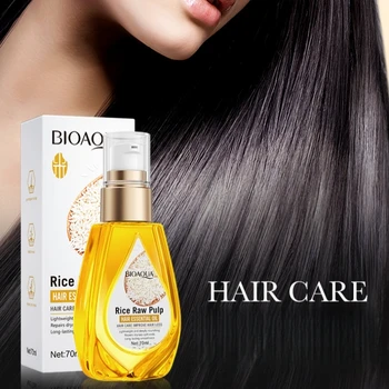 Olio Essenziale per Capelli alla Polpa di Riso 70ml, Texture Fresca, Facile Assorbimento, Non Untuoso, Nutre Profondamente i Capelli, Rende i Capelli Morbidi e Lisci, Facili da Pettinare Non temo che i capelli diventino crespi o annodati.