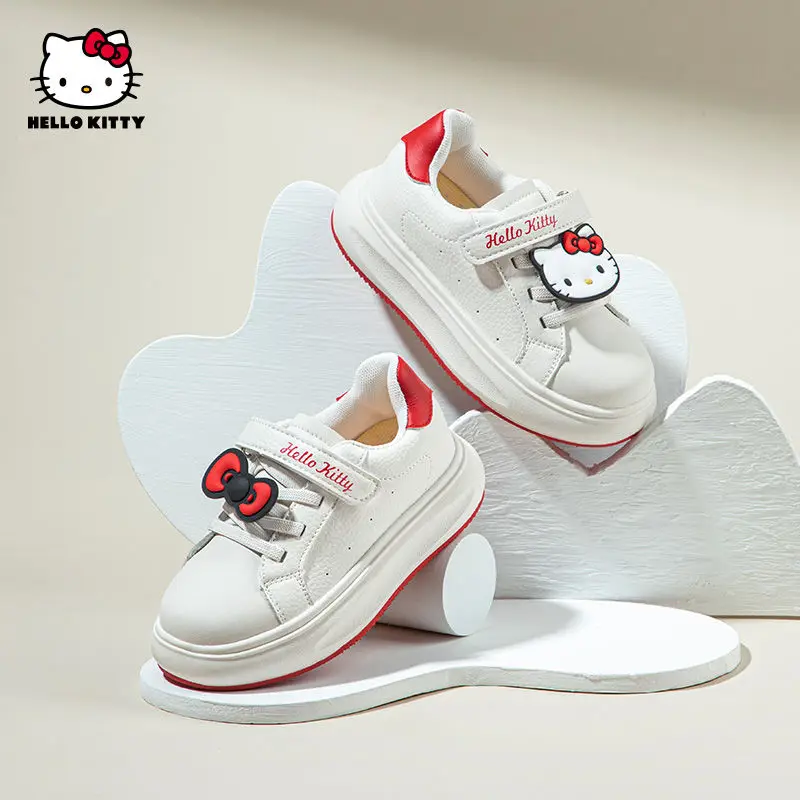 

Sanrio Hello Kitty Child White Shoes Sneakers Anti-Slip Korean Version Soft Bottom Cartoon Bow Tie Plus Velvet Kawaii Eva Pvc 23